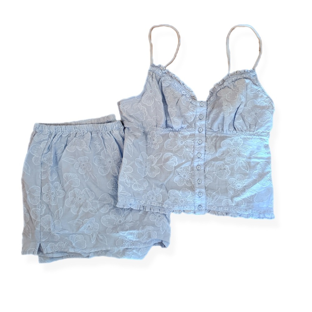 Aerie Off-Duty Embroidered Cotton
Tank Top and Cotton Boxer Set | Size M / L